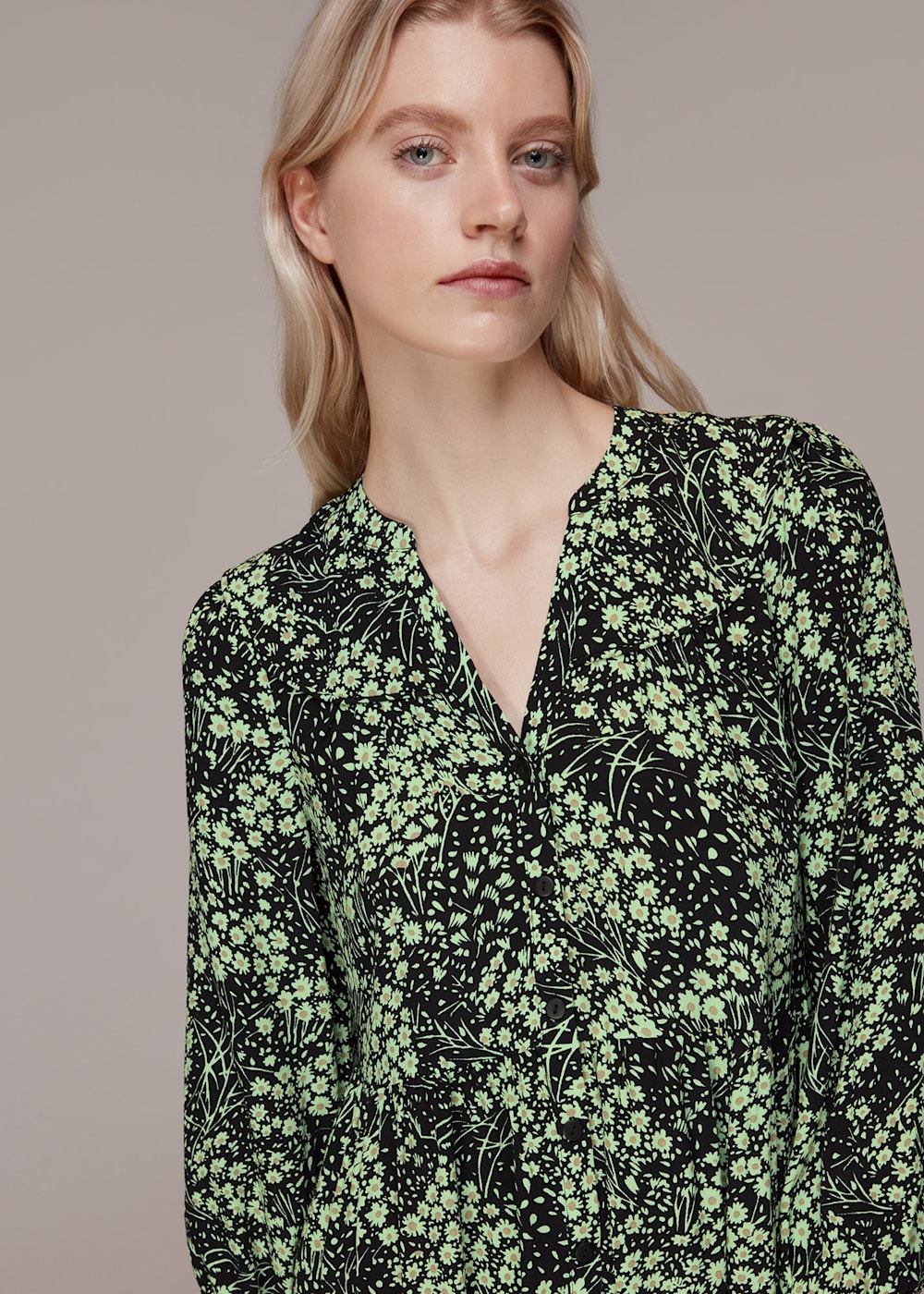 Green daisy print dress hot sale