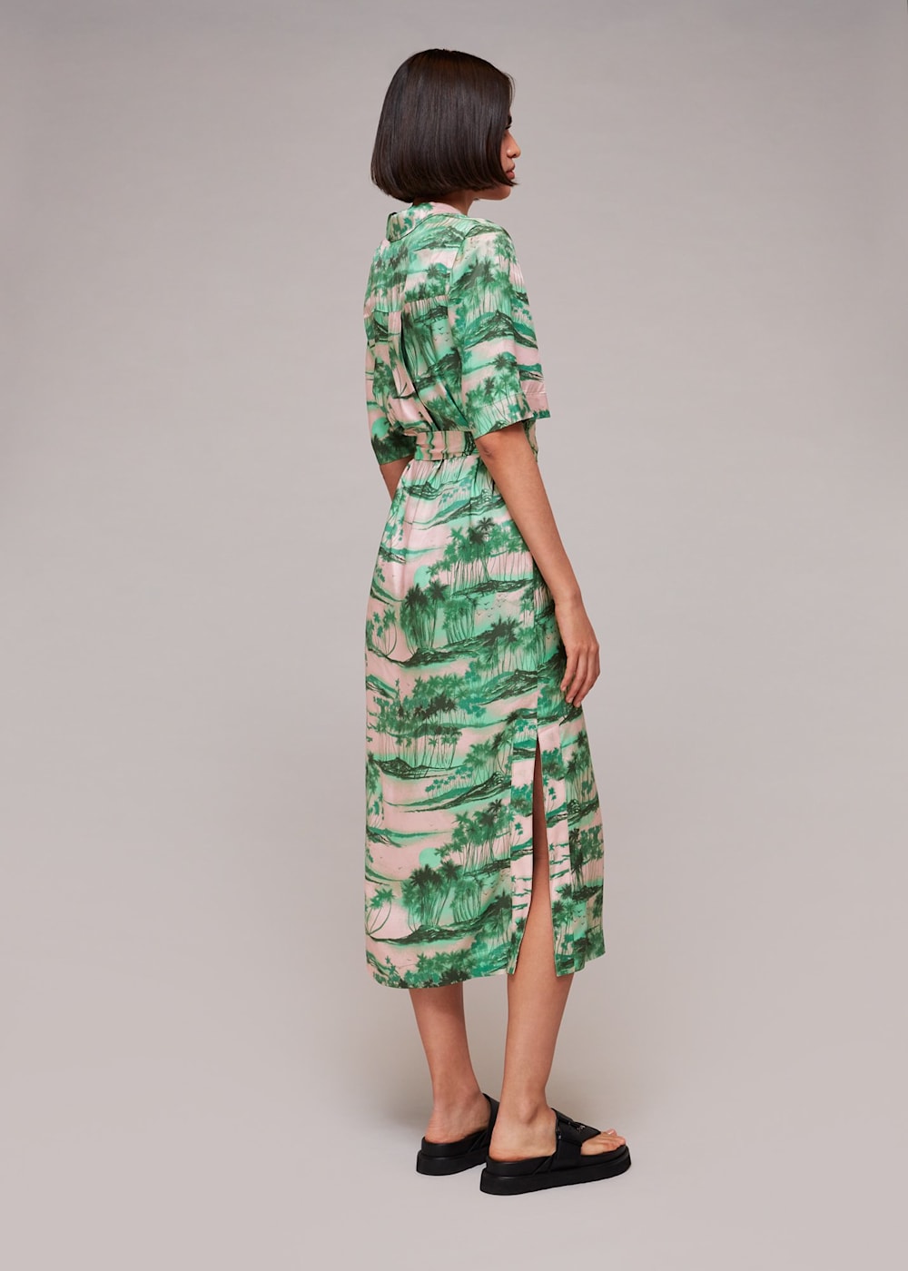 Whistles palm print dress shop