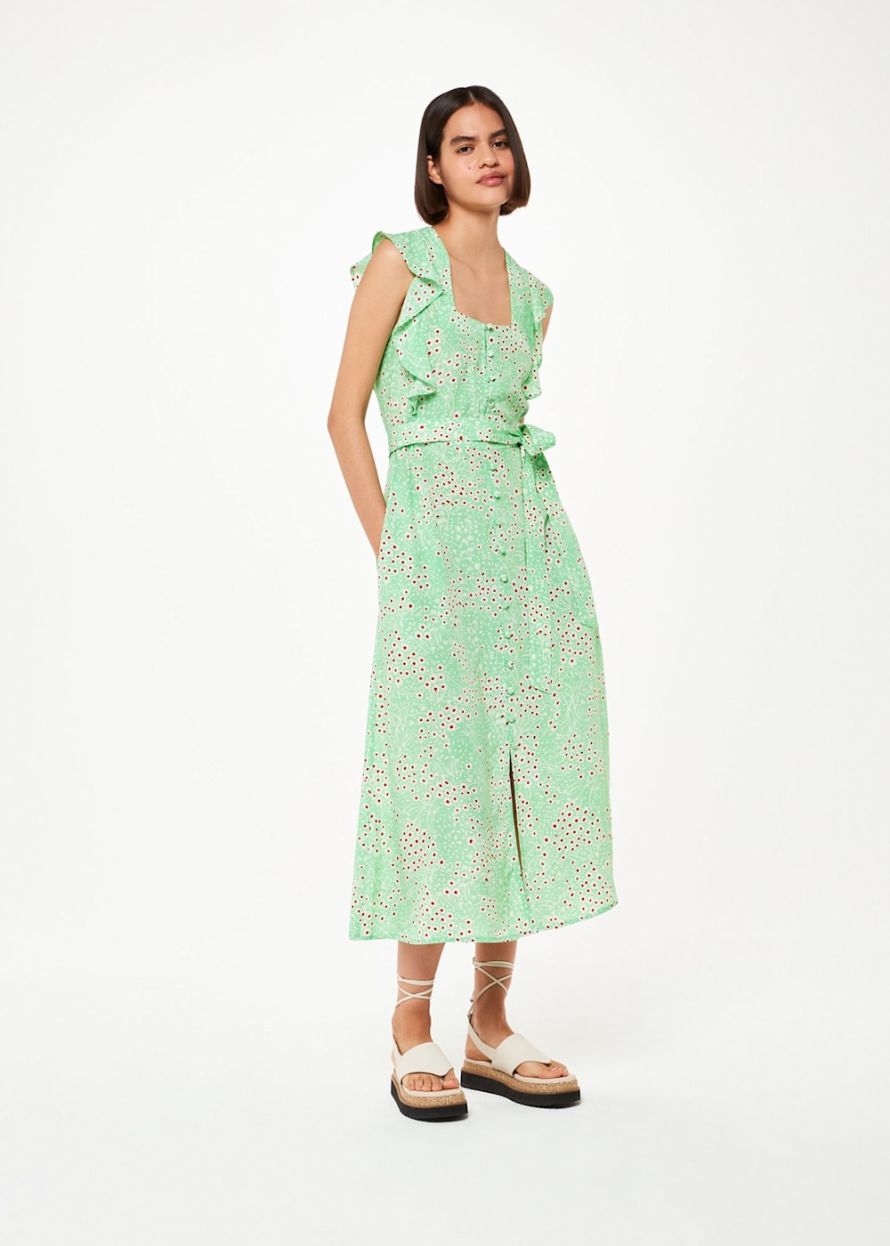 Green Multi Sophie Daisy Meadow Midi Dress WHISTLES Whistles UK