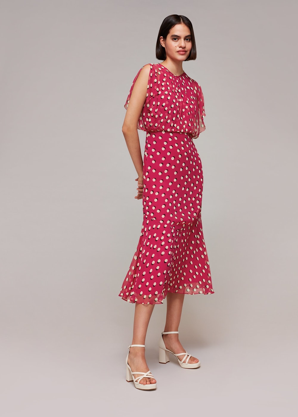Whistles Moon Spot Print Midi Whistles Moon Spot Print Midi