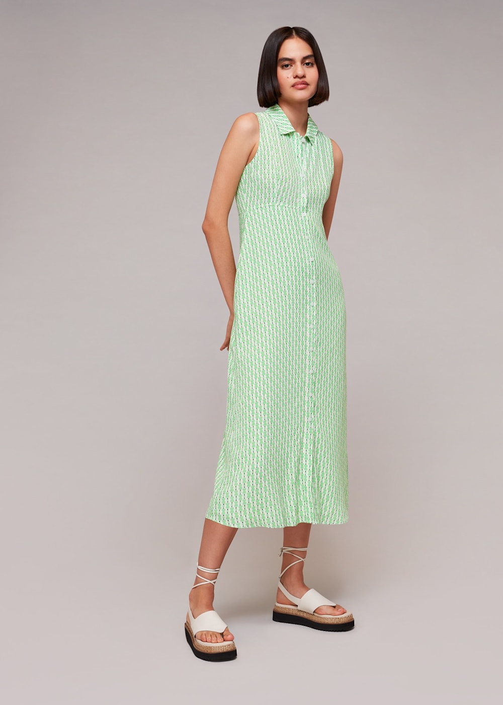 Whistles green shirt dress online