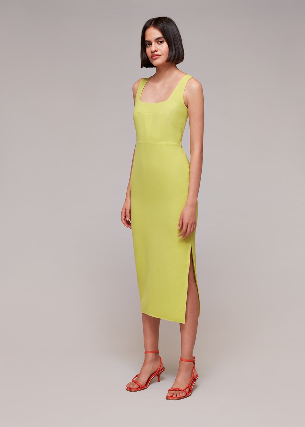 Square neck midi dress hot sale