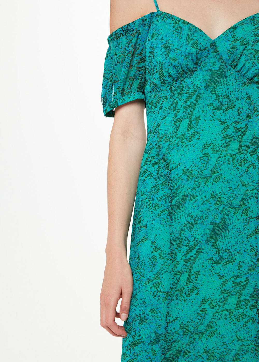 Teal bardot dress online