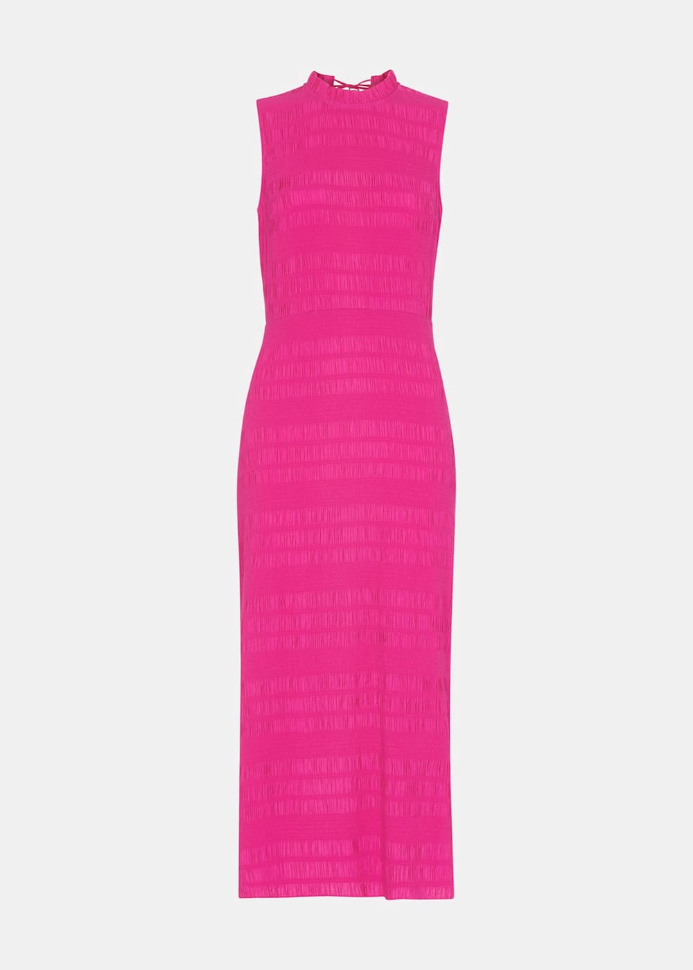 Pink Maya Plisse Midi Dress WHISTLES Whistles UK