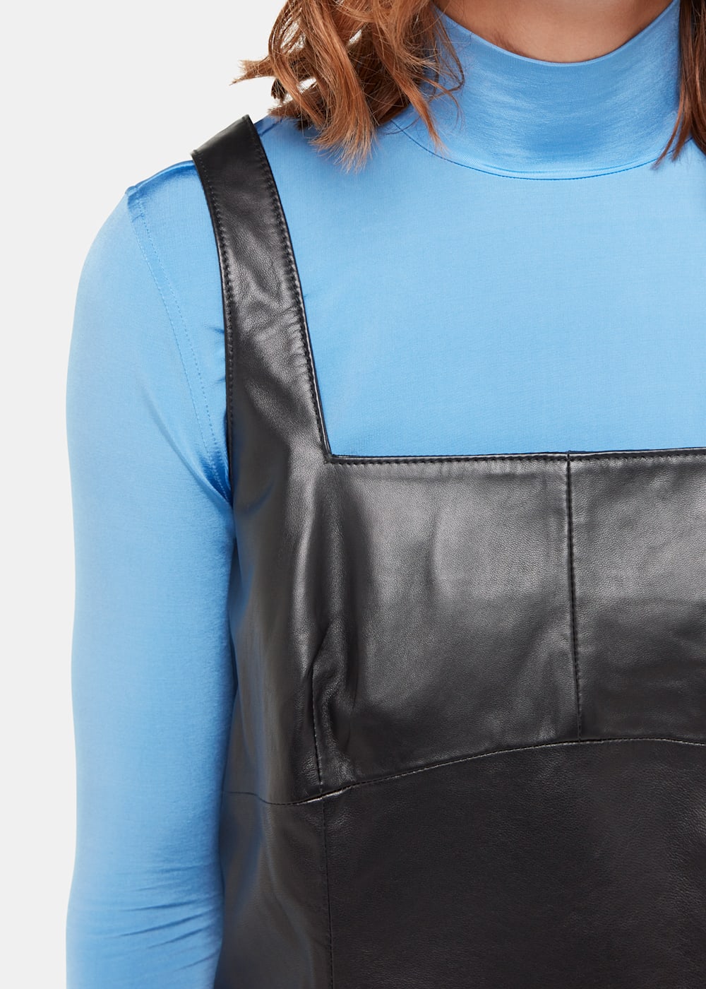 Leather pinafore dress uk discount