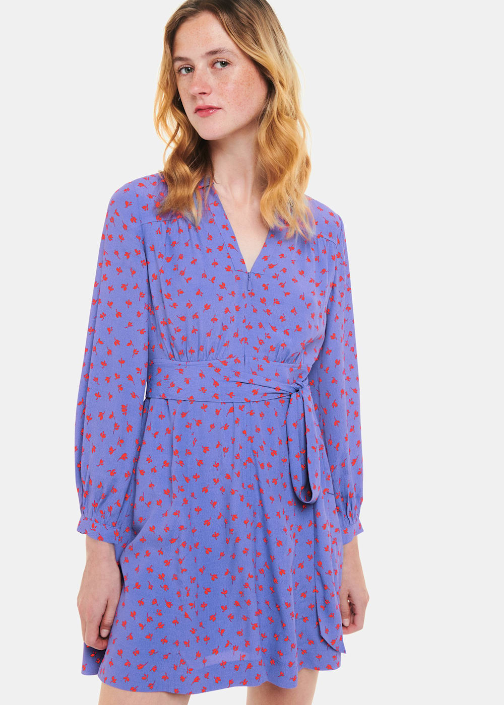 Purple Multi Scattered Petals Print Dress WHISTLES Whistles UK