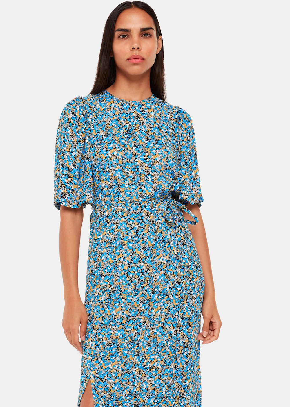 Multicolour Ditsy Bouquet Midi Dress WHISTLES Whistles UK