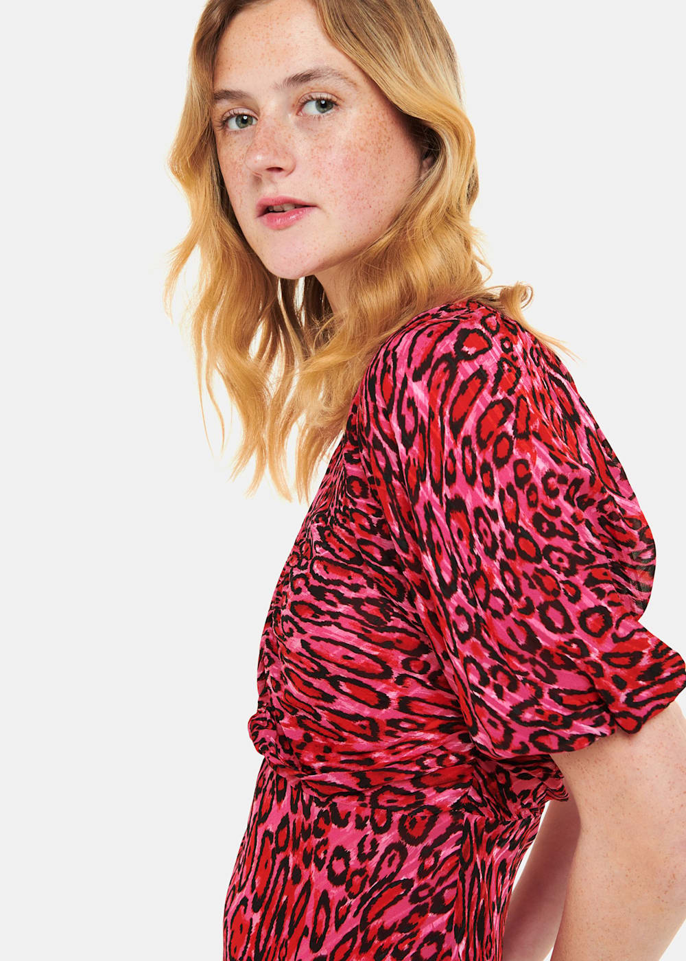 Whistles red leopard dress hotsell