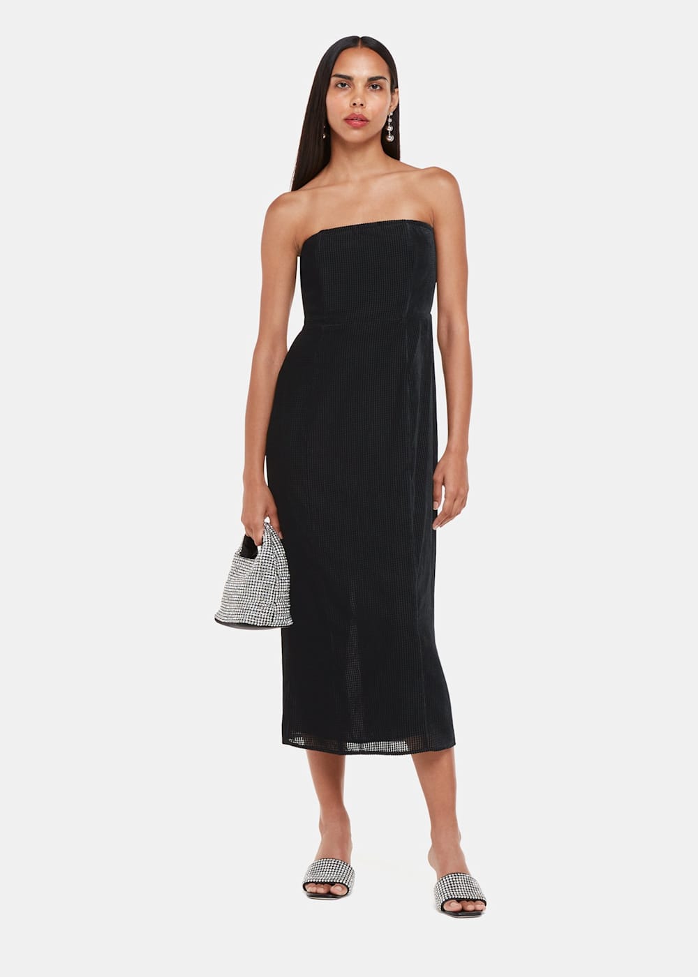 Velvet bandeau dress cheap