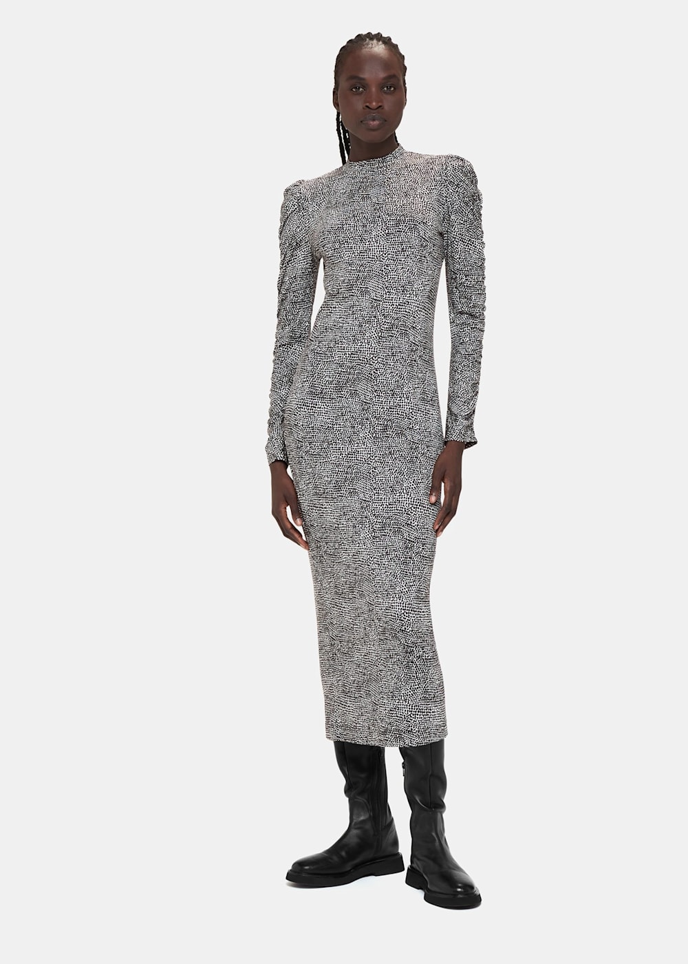 Black and white jersey dress sales