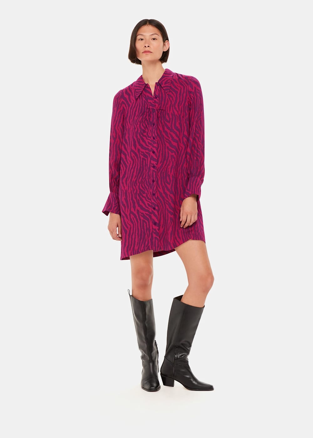 Whistles zebra flippy dress online