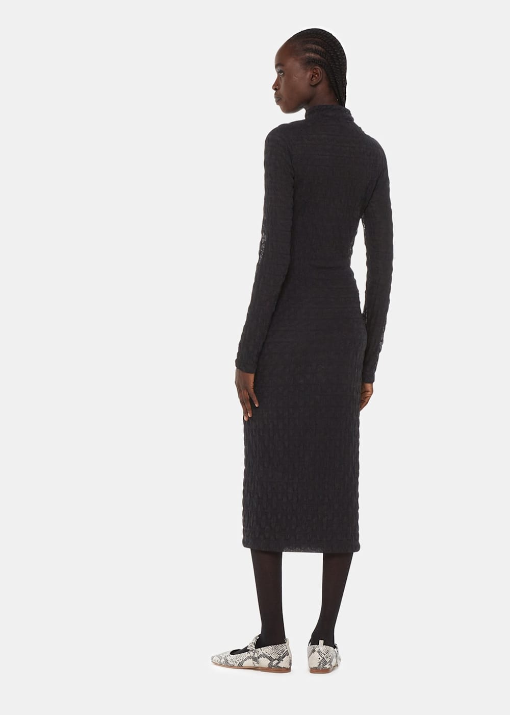 Black Textured Long Sleeve Dress | WHISTLES | Whistles US | Black Textured Long Sleeve Dress | WHISTLES | Whistles US |