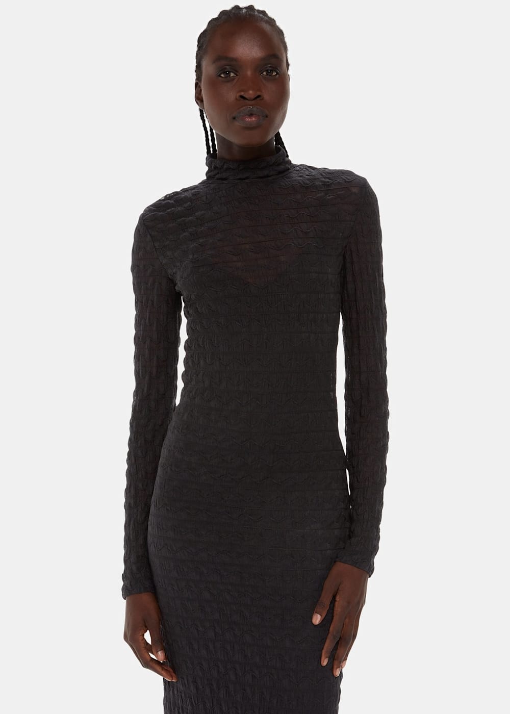 Black Textured Long Sleeve Dress | WHISTLES | Whistles US | Black Textured Long Sleeve Dress | WHISTLES | Whistles US |