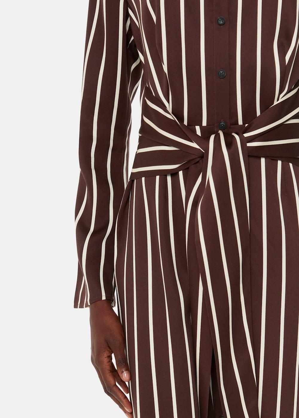 Burgundy Multi Alex Stripe Shirt Dress WHISTLES Whistles UK