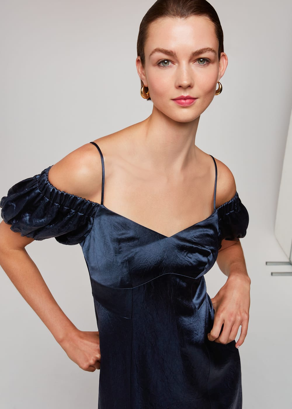 Navy Faye Bardot Dress WHISTLES Whistles US