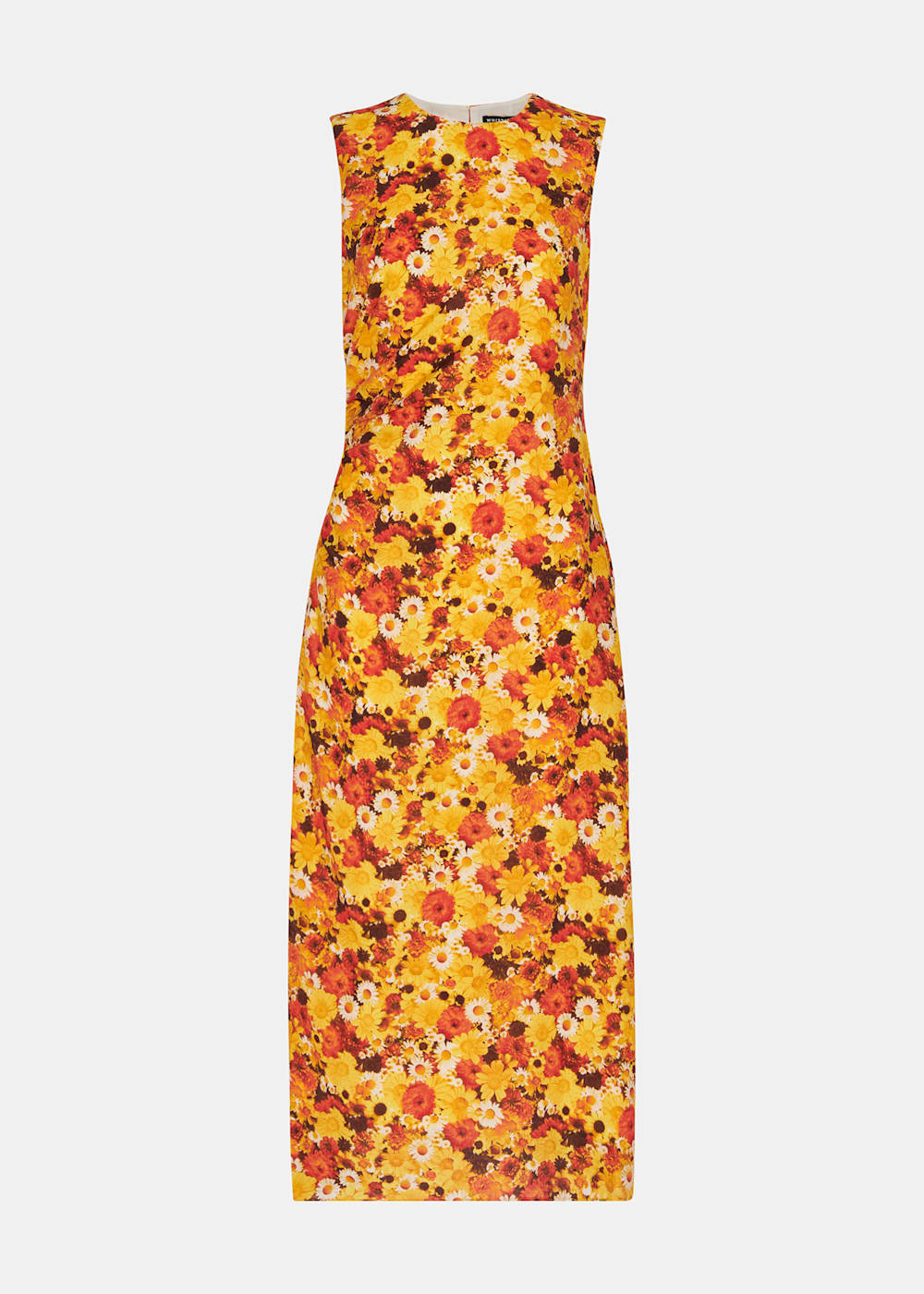 Orange Multi Photographic Daisy Midi Dress WHISTLES Whistles UK