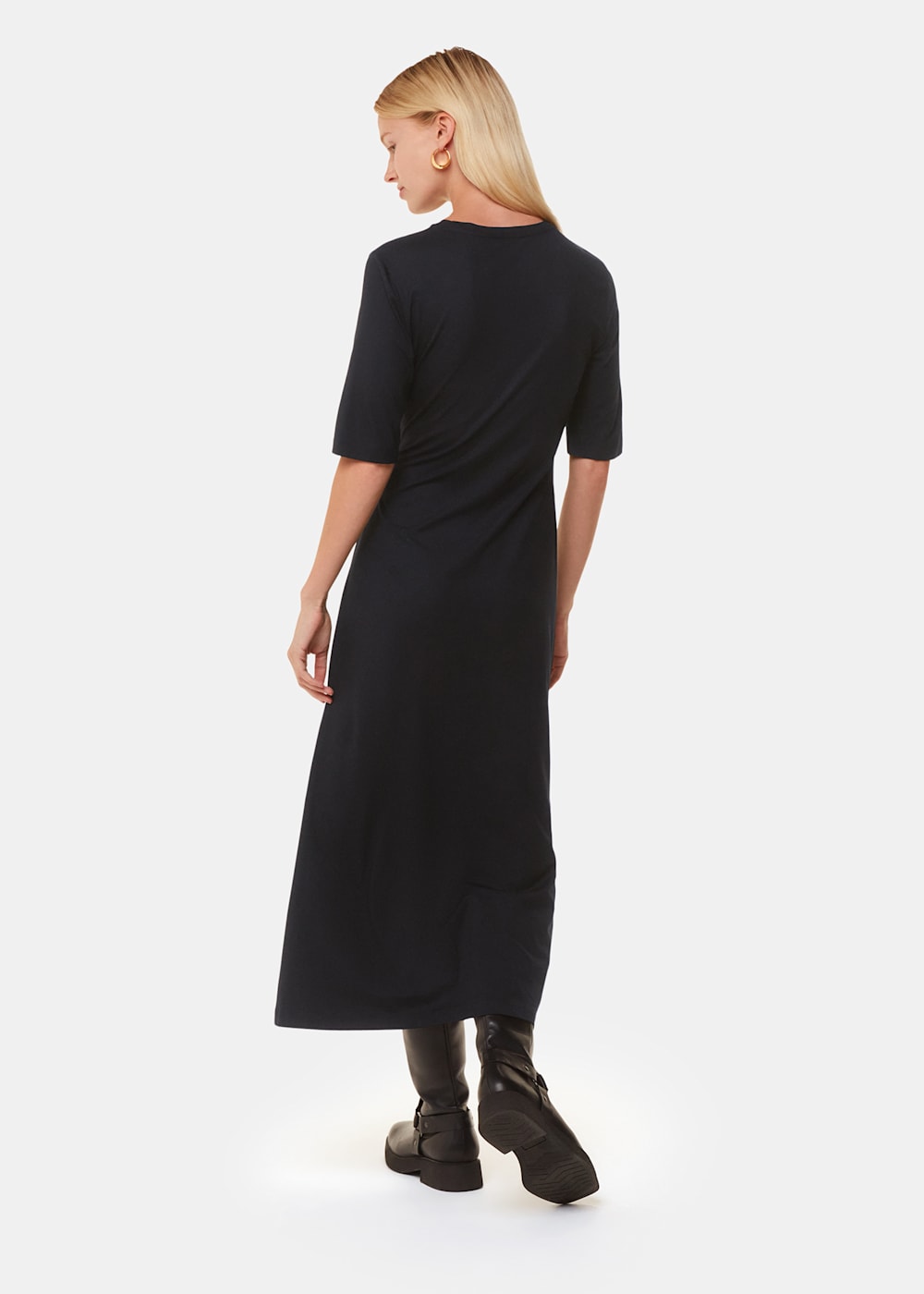 Black Twist Front Jersey Dress WHISTLES Whistles UK
