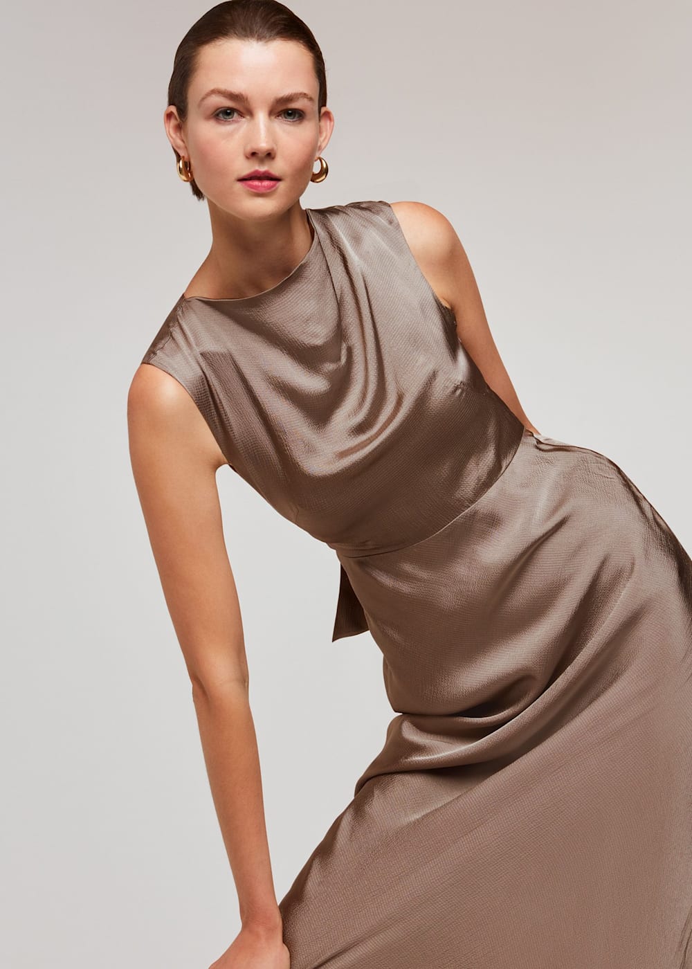 Cowl neck satin online