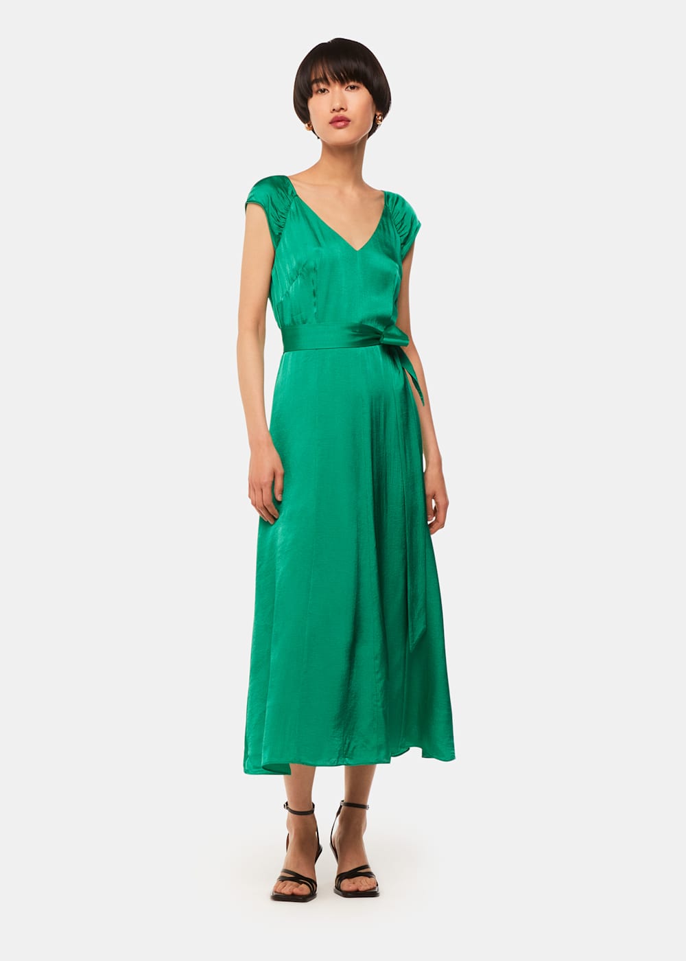 Satin midi dress clearance