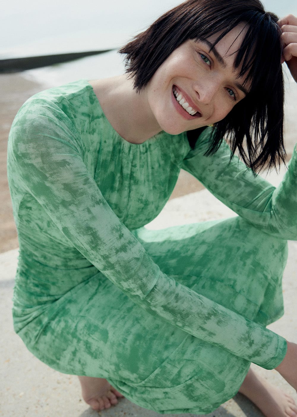 Mesh print dress discount