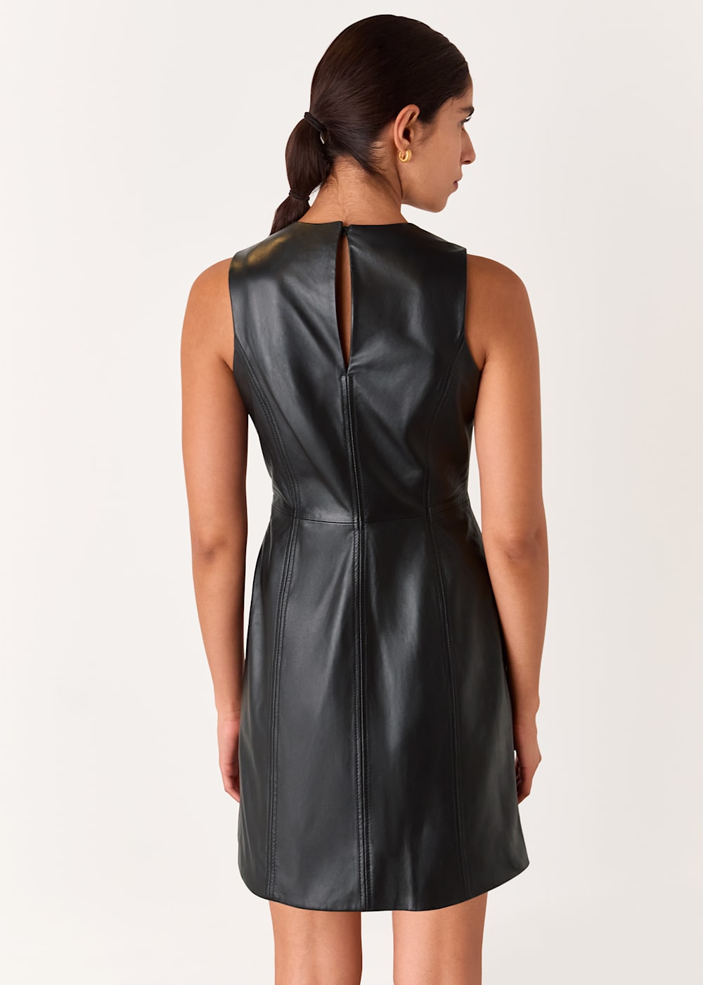 Black leather sheath dress 2025
