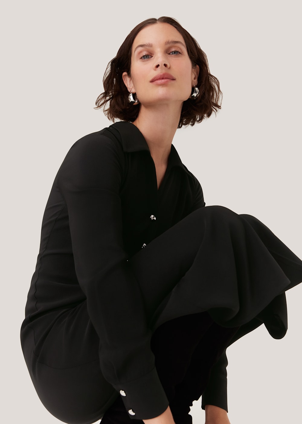 Whistles black shirt dress 2025