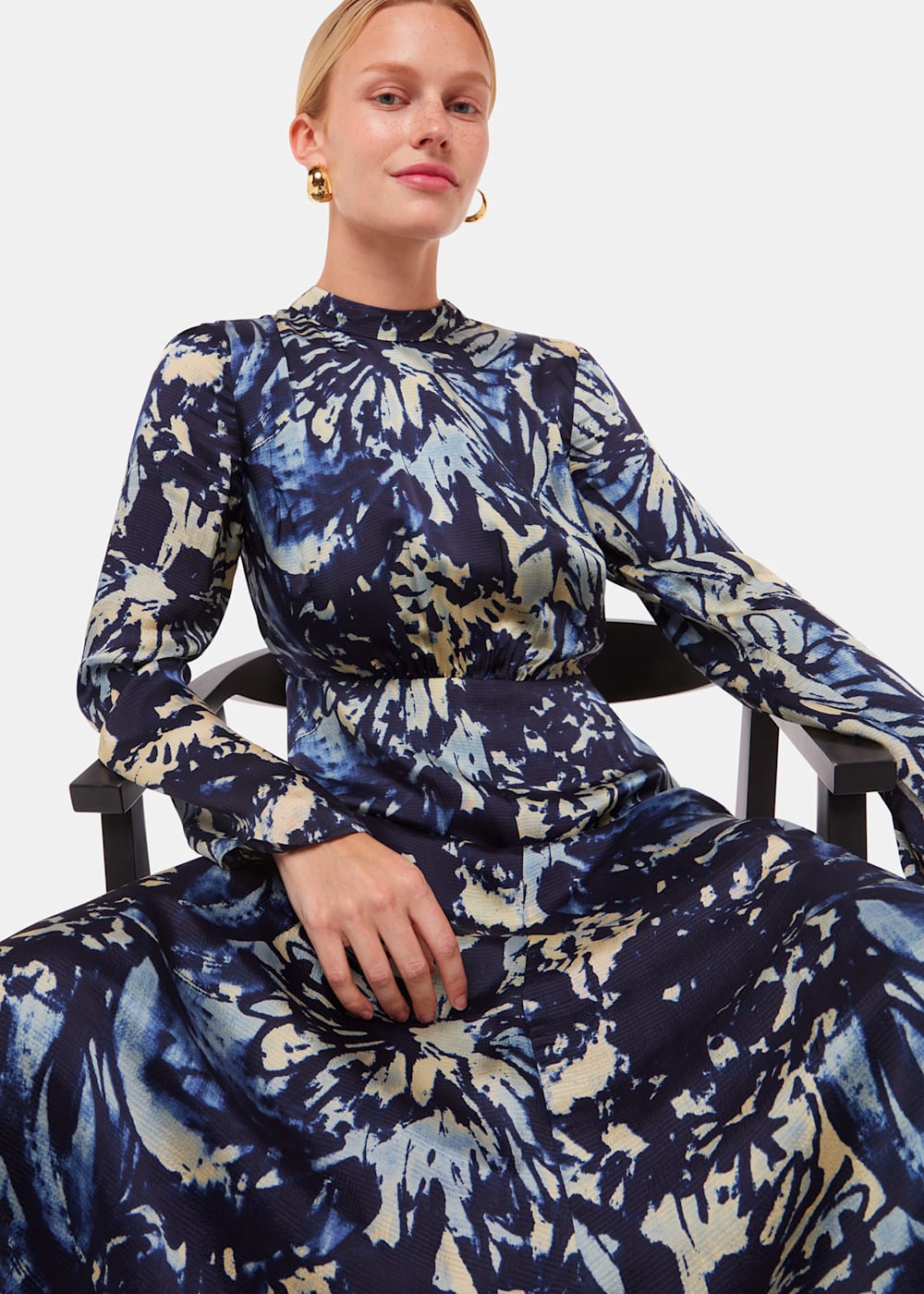 Whistles floral panelled satin dress outlet