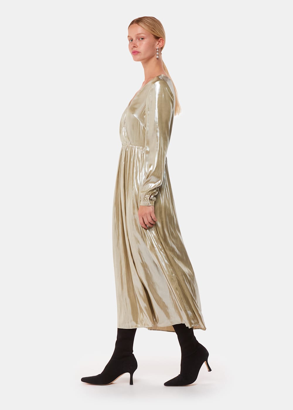 Gold wrap over dress sale