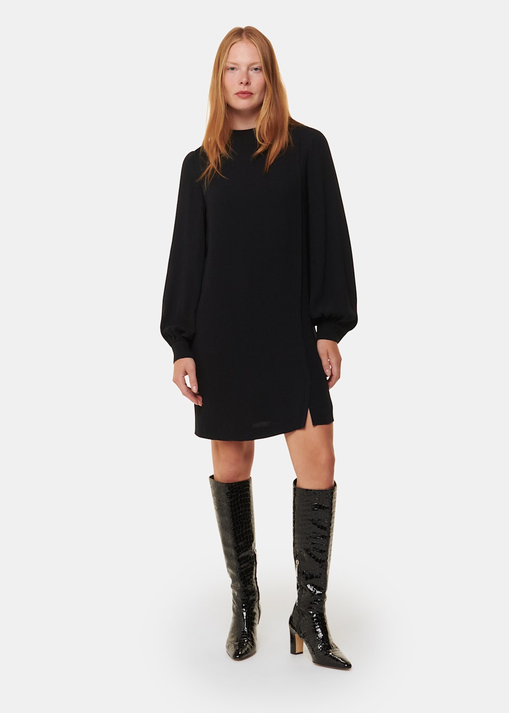 Black high neck shift dress shop