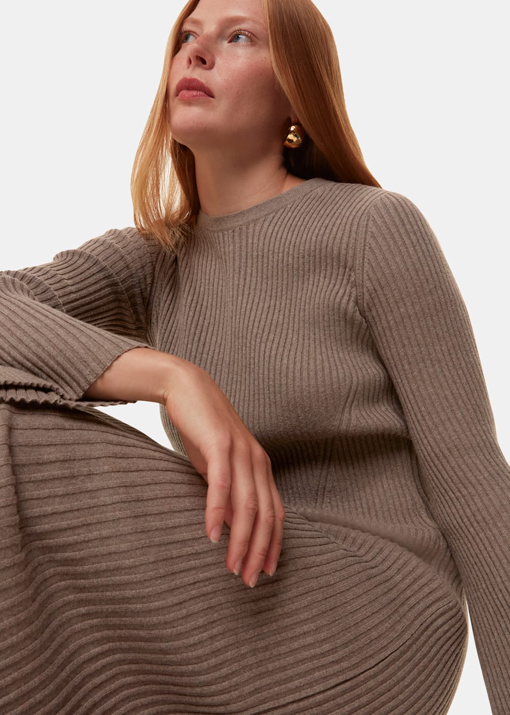 Ribbed fitted knit dress best sale