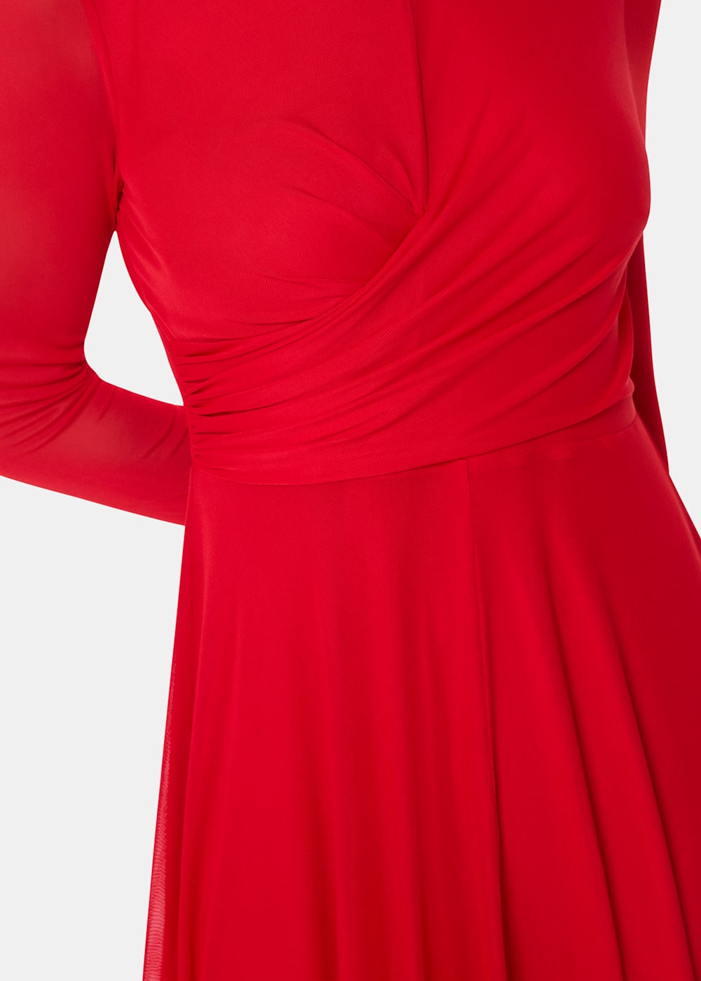 Red Arabella Ruched Mesh Dress WHISTLES Whistles ROW