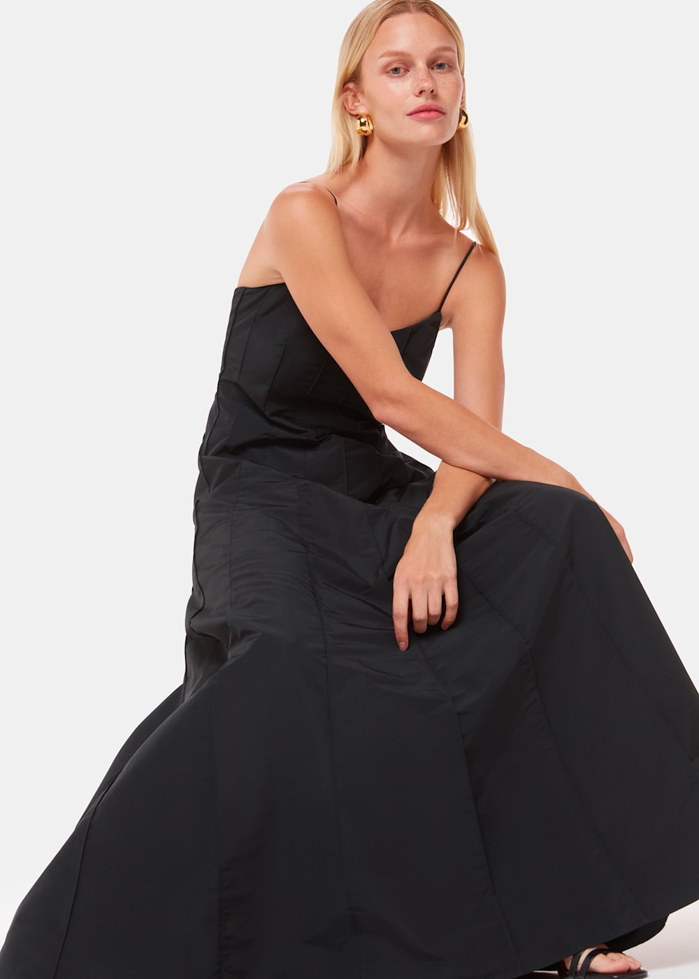 Taffeta maxi dress deals