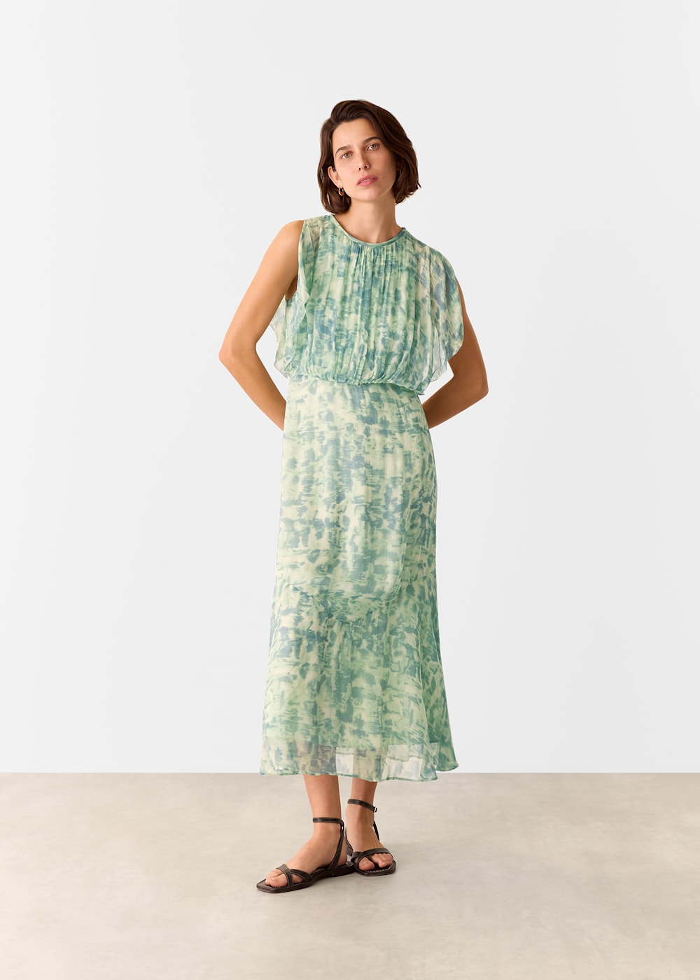 Whistles Dashed Brush Marks Midi Dress Whistles Dashed Brush Marks Midi Dress