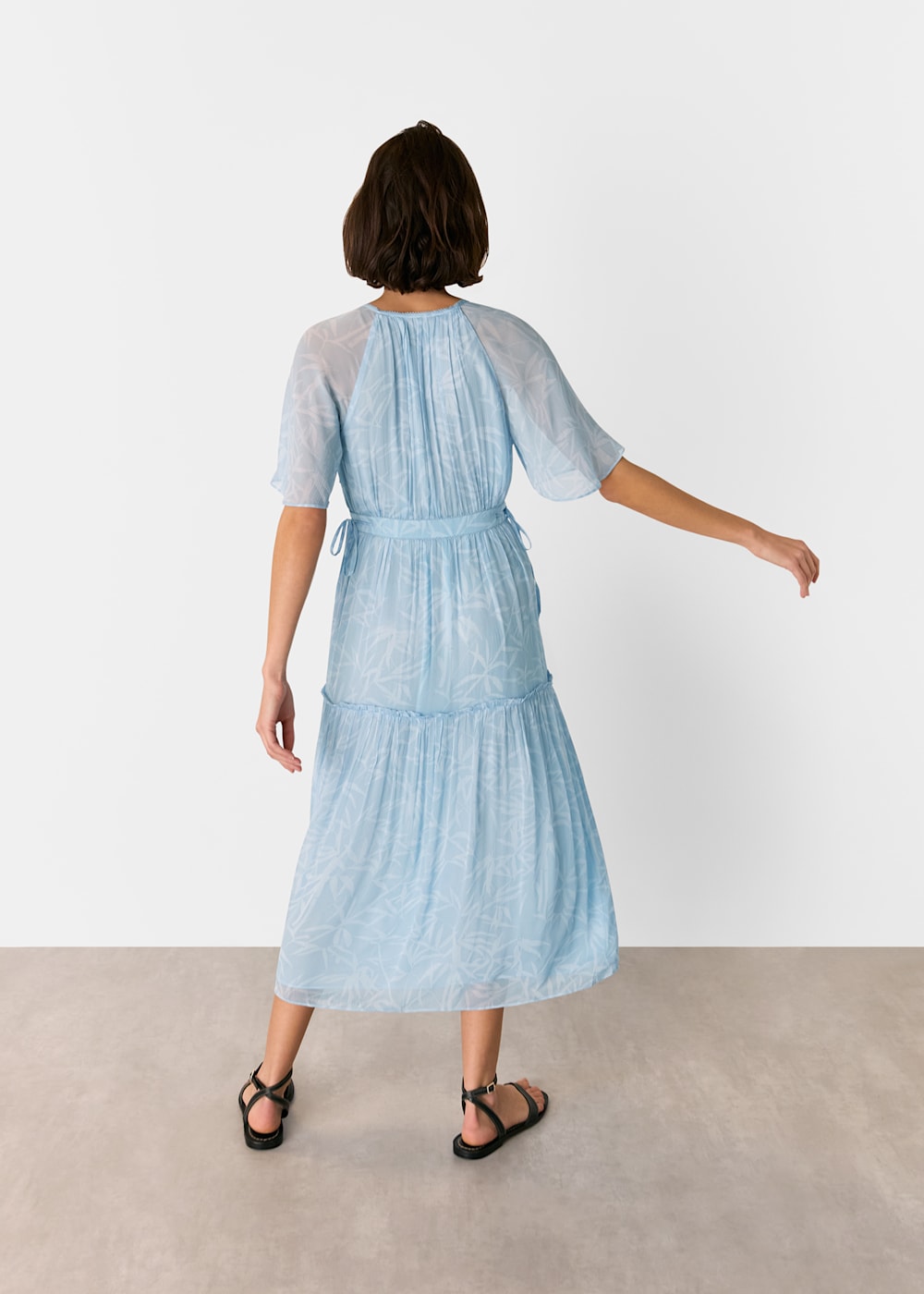 Whistles Bamboo Leaves Gathered Dress Whistles Bamboo Leaves Gathered Dress