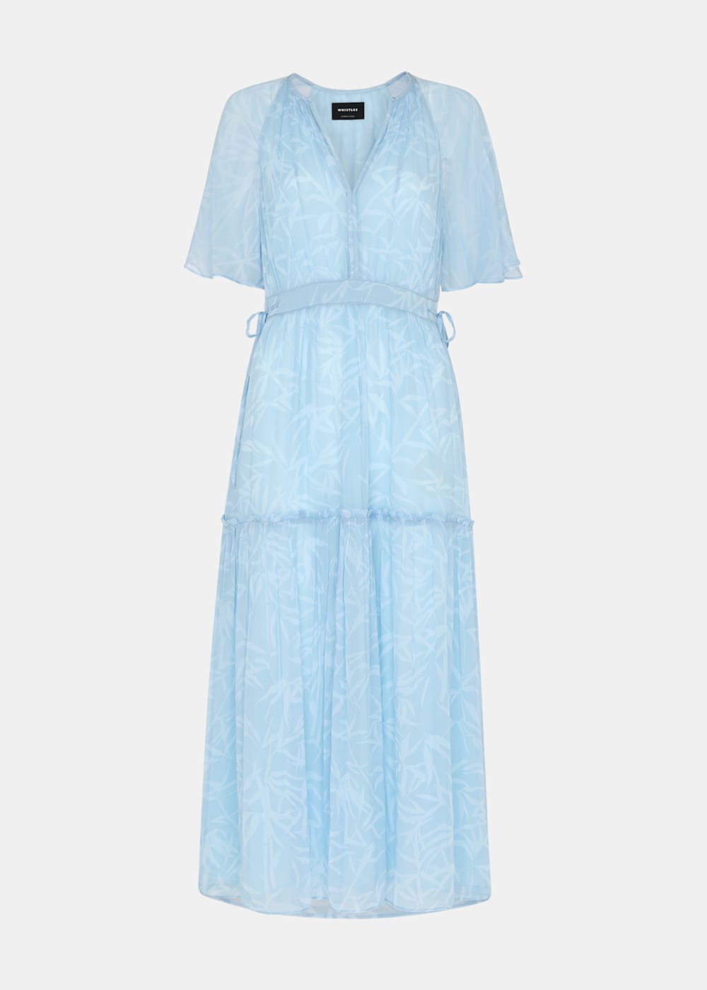 Whistles Bamboo Leaves Gathered Dress Whistles Bamboo Leaves Gathered Dress