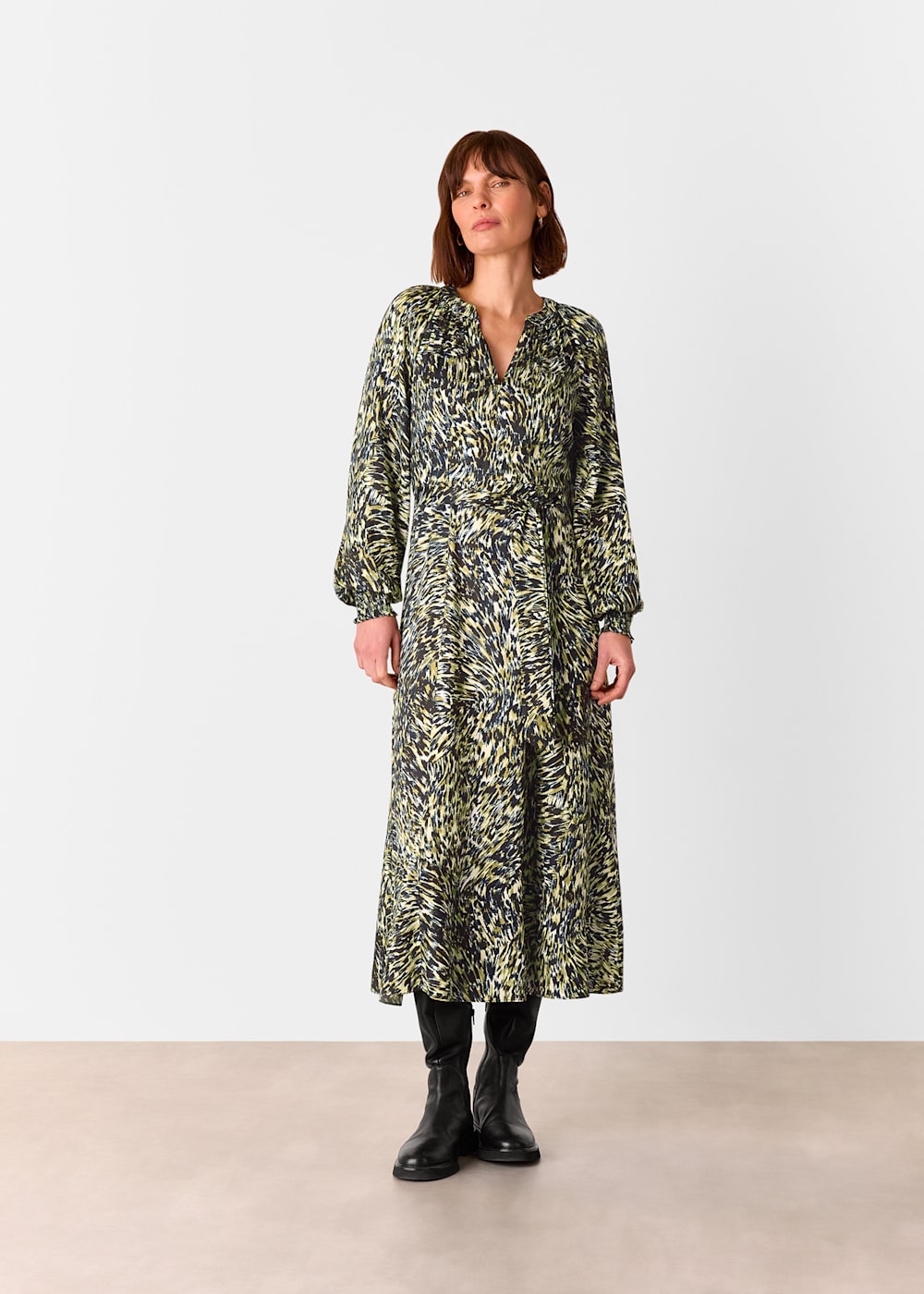 Whistles Leopard Swirl Midi Dress Whistles Leopard Swirl Midi Dress