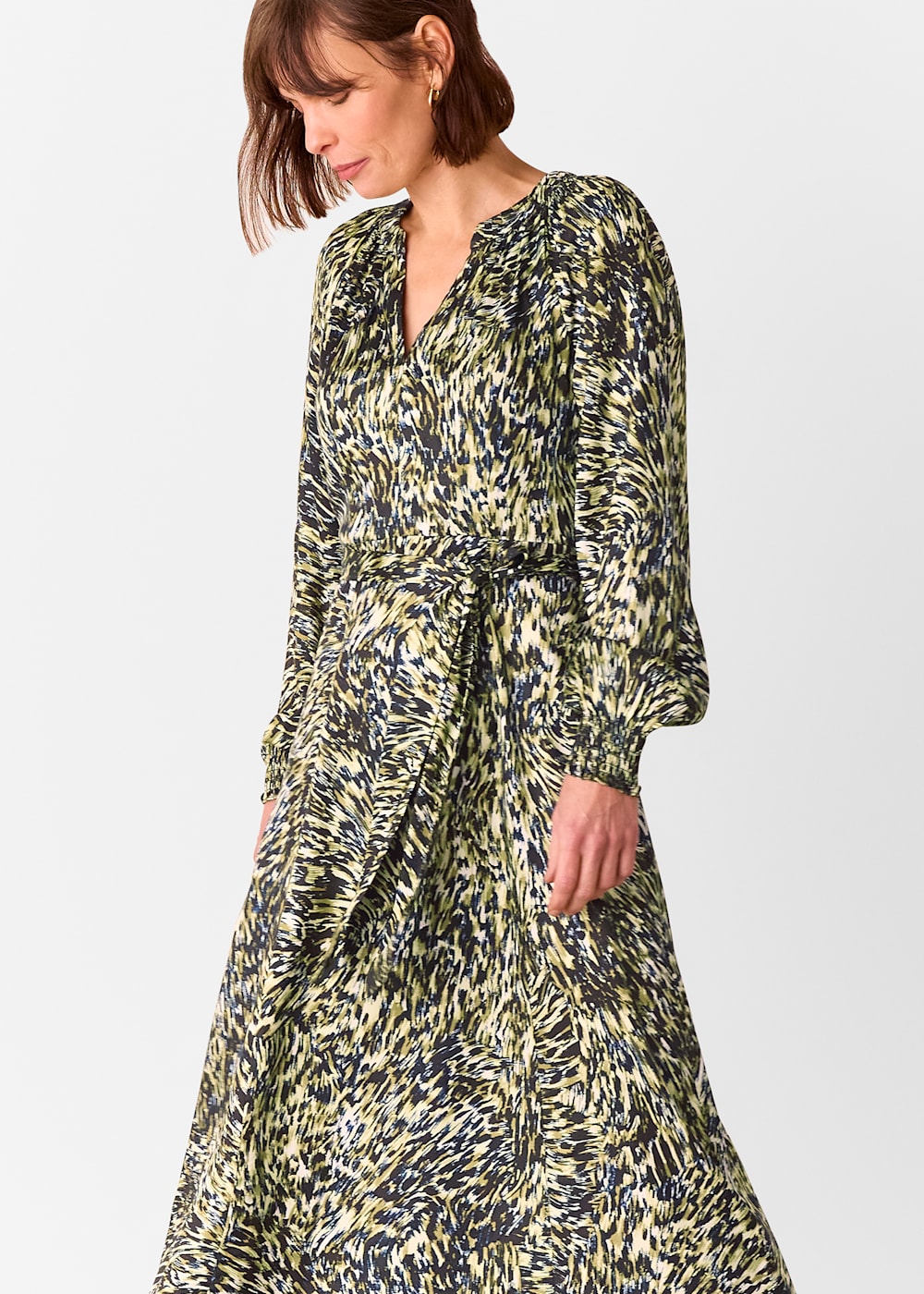 Whistles Leopard Swirl Midi Dress Whistles Leopard Swirl Midi Dress