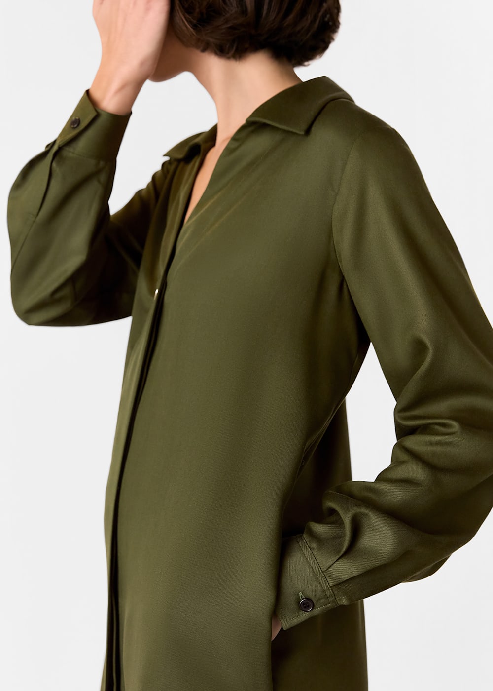 Whistles Khaki Collared Button Short Dress Whistles Khaki Collared Button Short Dress