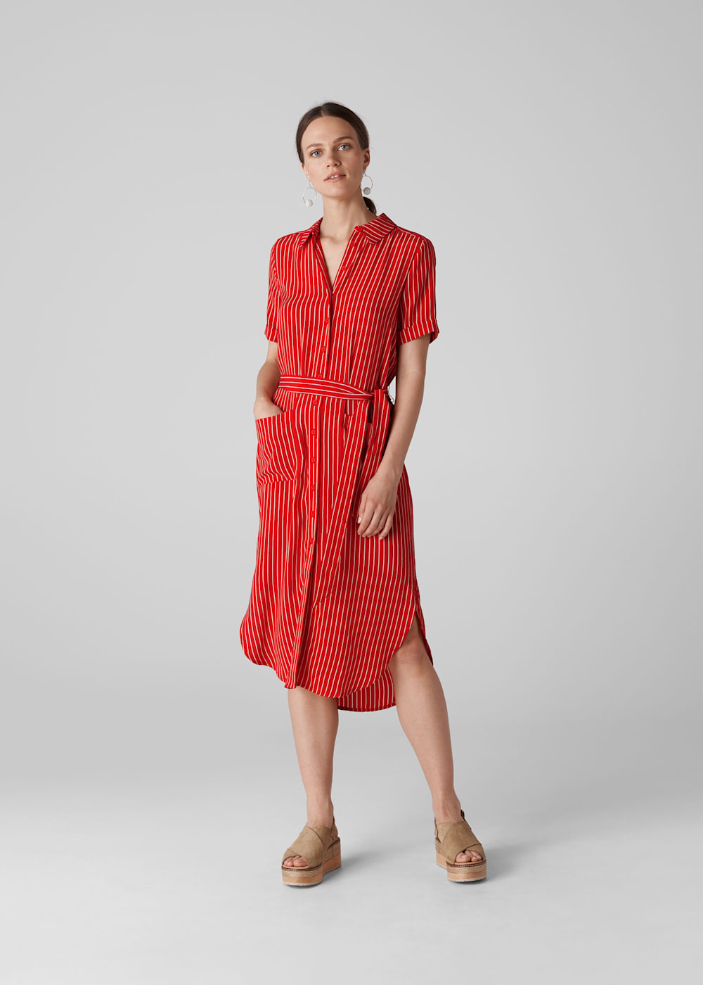 Whistles stripe shirt dress online