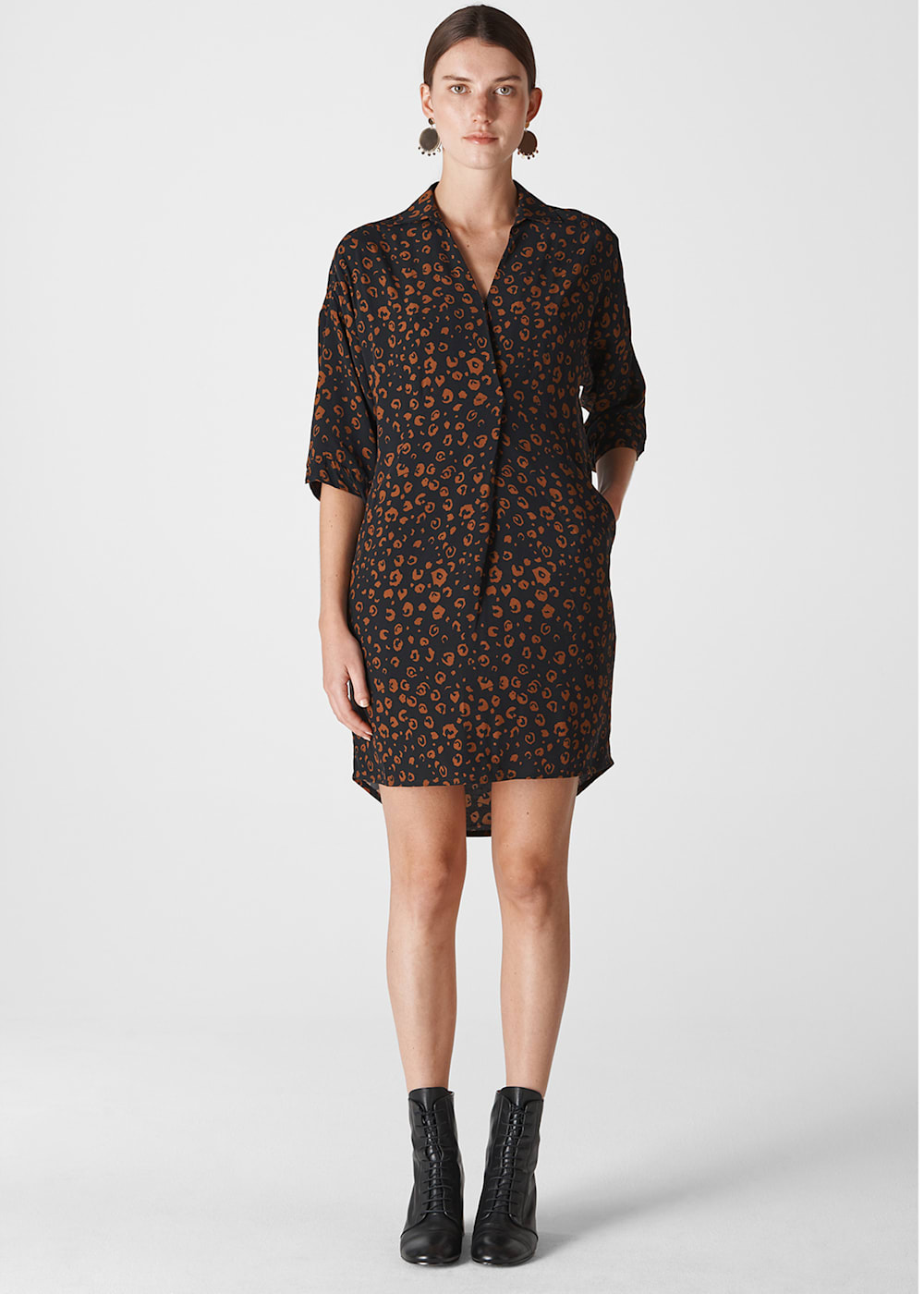 Whistles lola cheetah print dress top