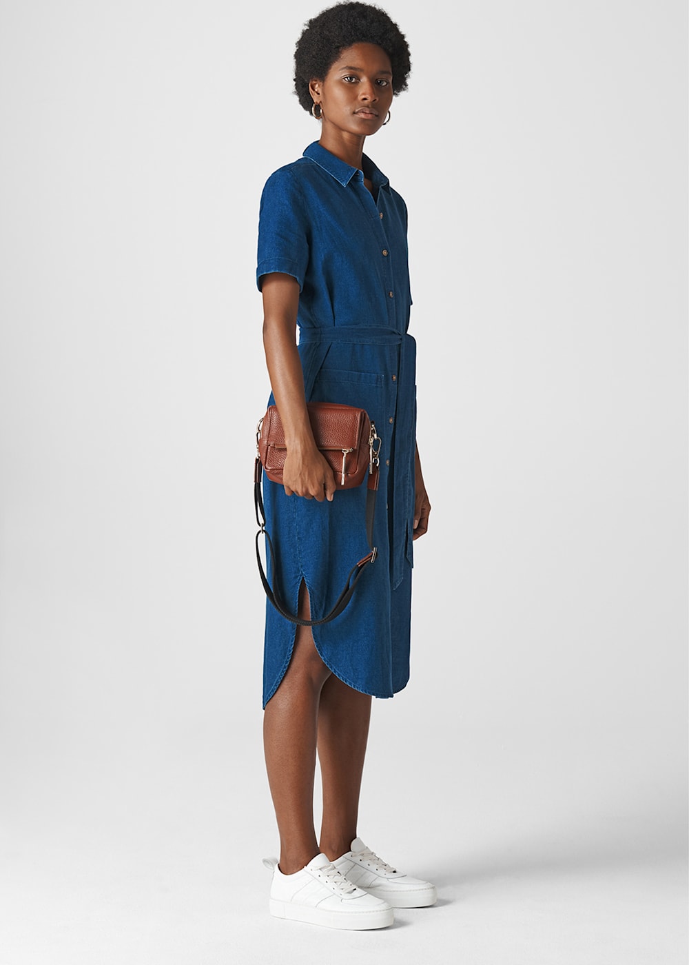 Denim Montana Linen Mix Dress WHISTLES Whistles UK