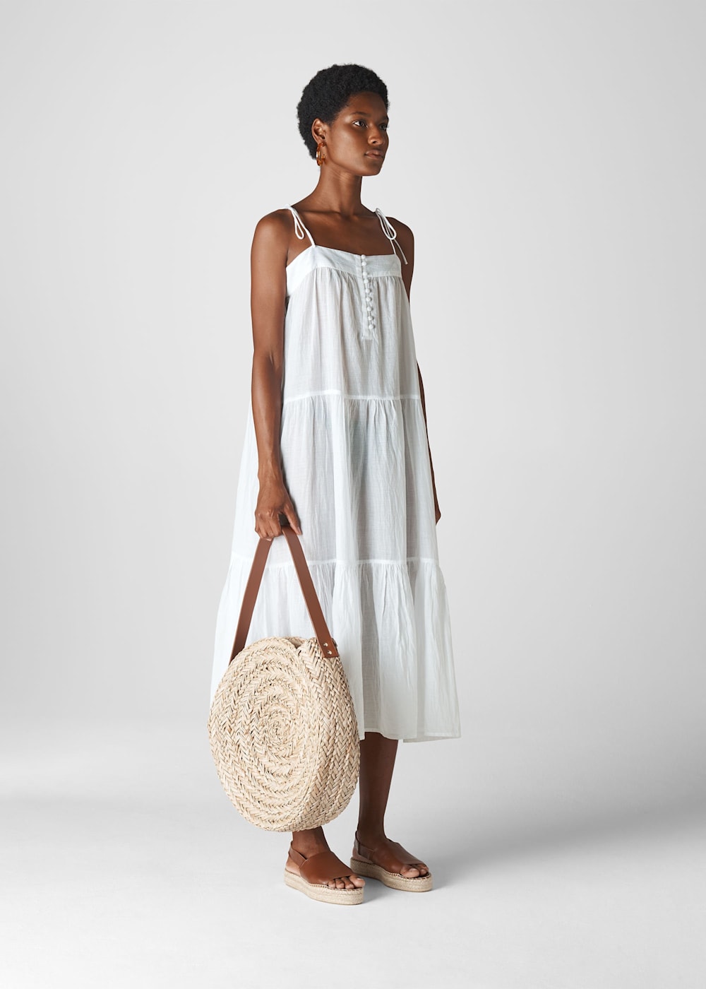 White Viole Midi Beach Dress WHISTLES Whistles UK