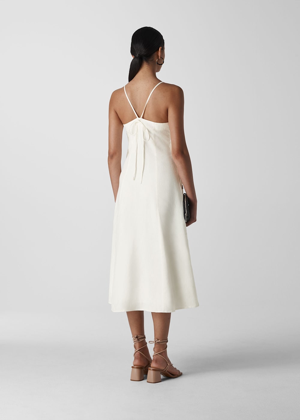 Whistles nina button linen dress sale