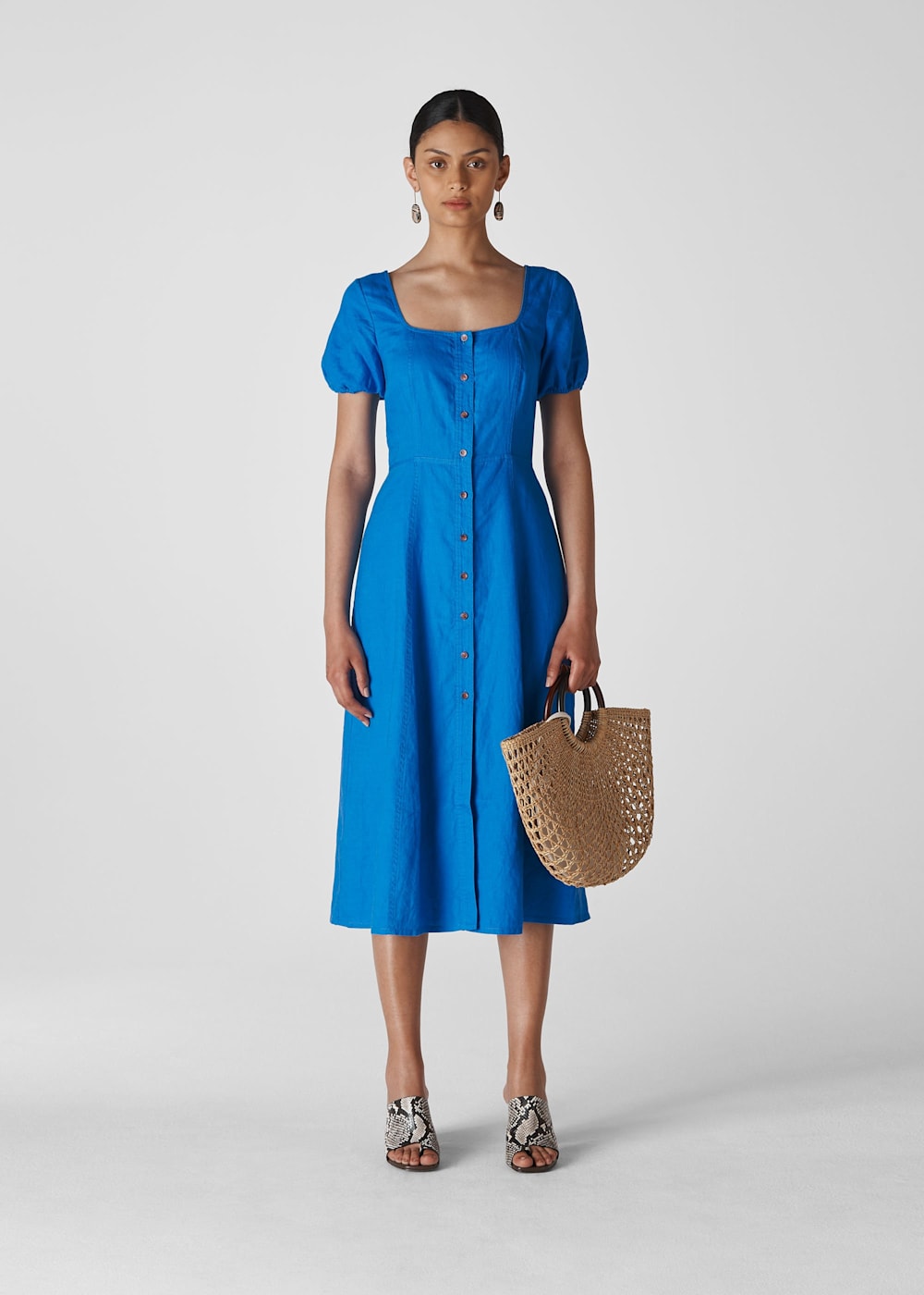 Next blue linen dress outlet