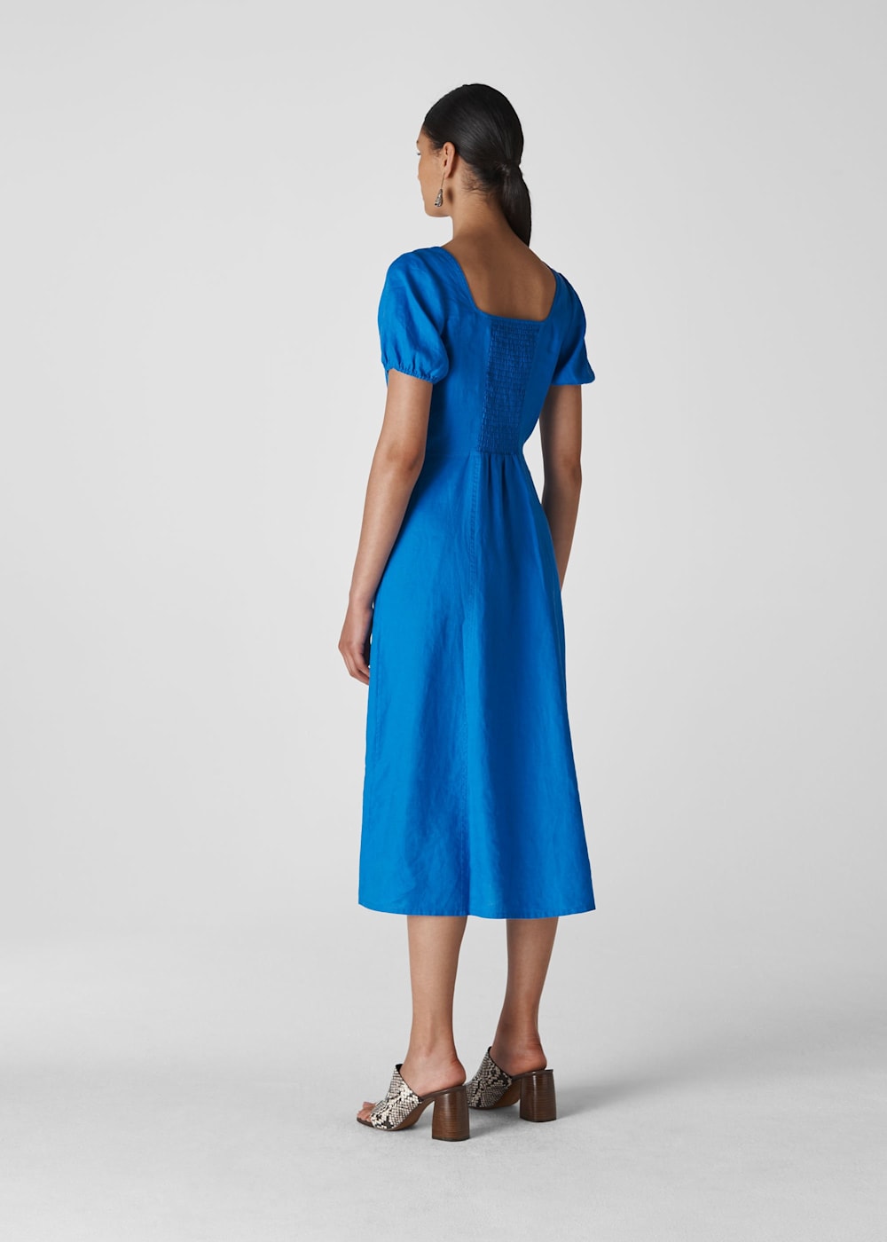 Blue Remi Linen Dress WHISTLES Whistles UK