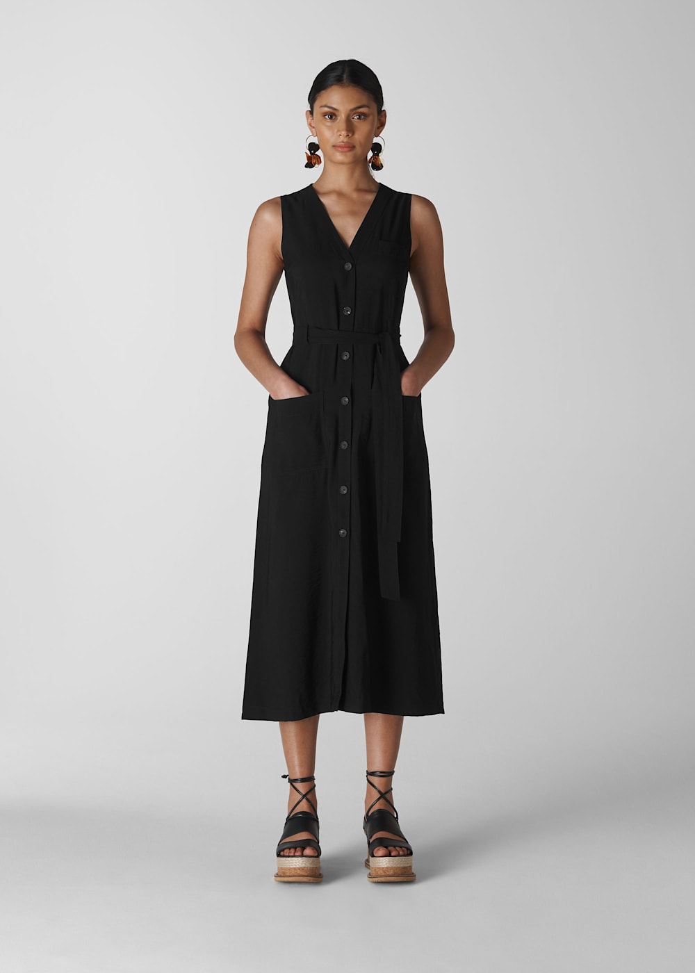 Whistles naya button dress 2025