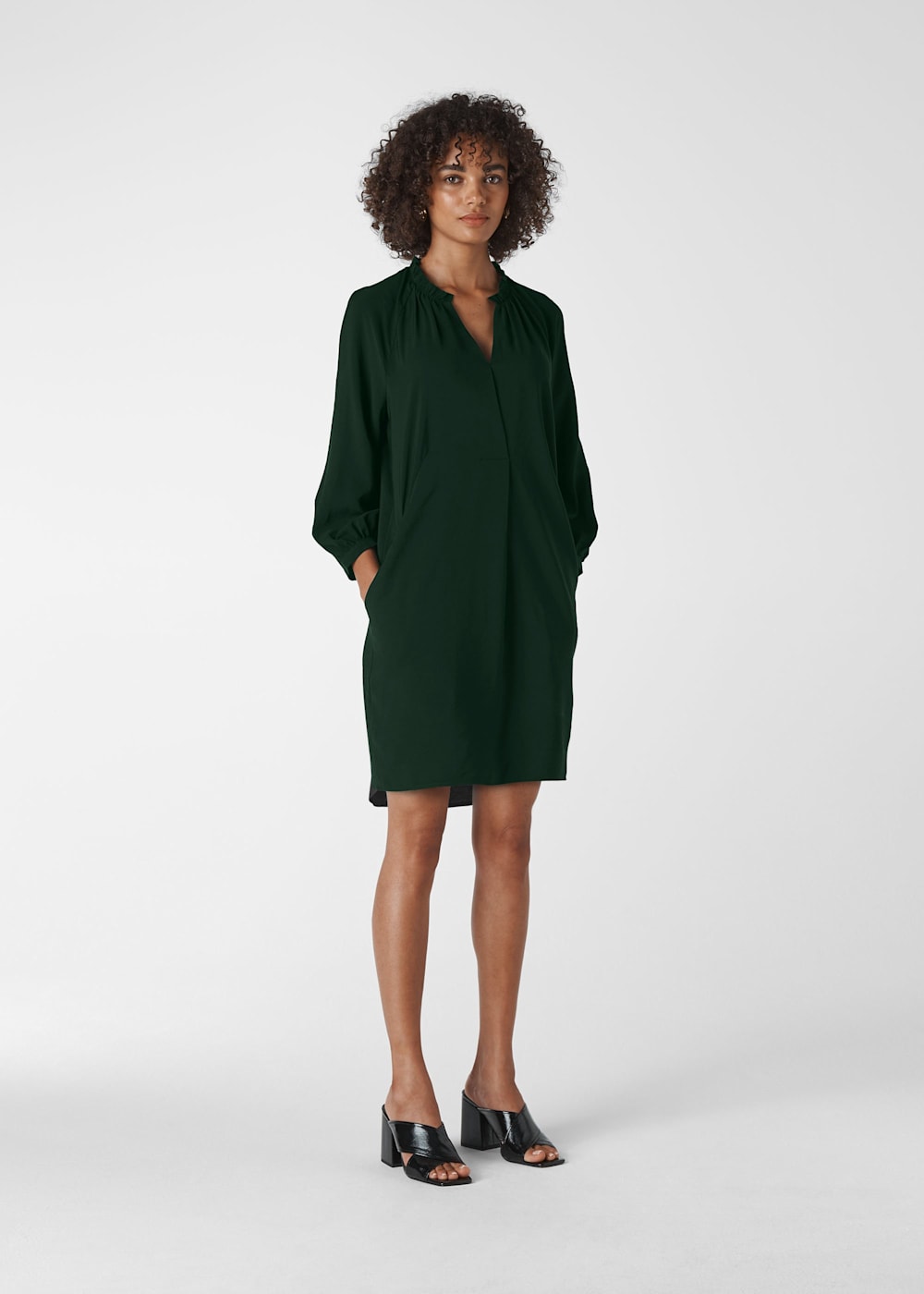 Dark Green Enora Dress WHISTLES Whistles UK