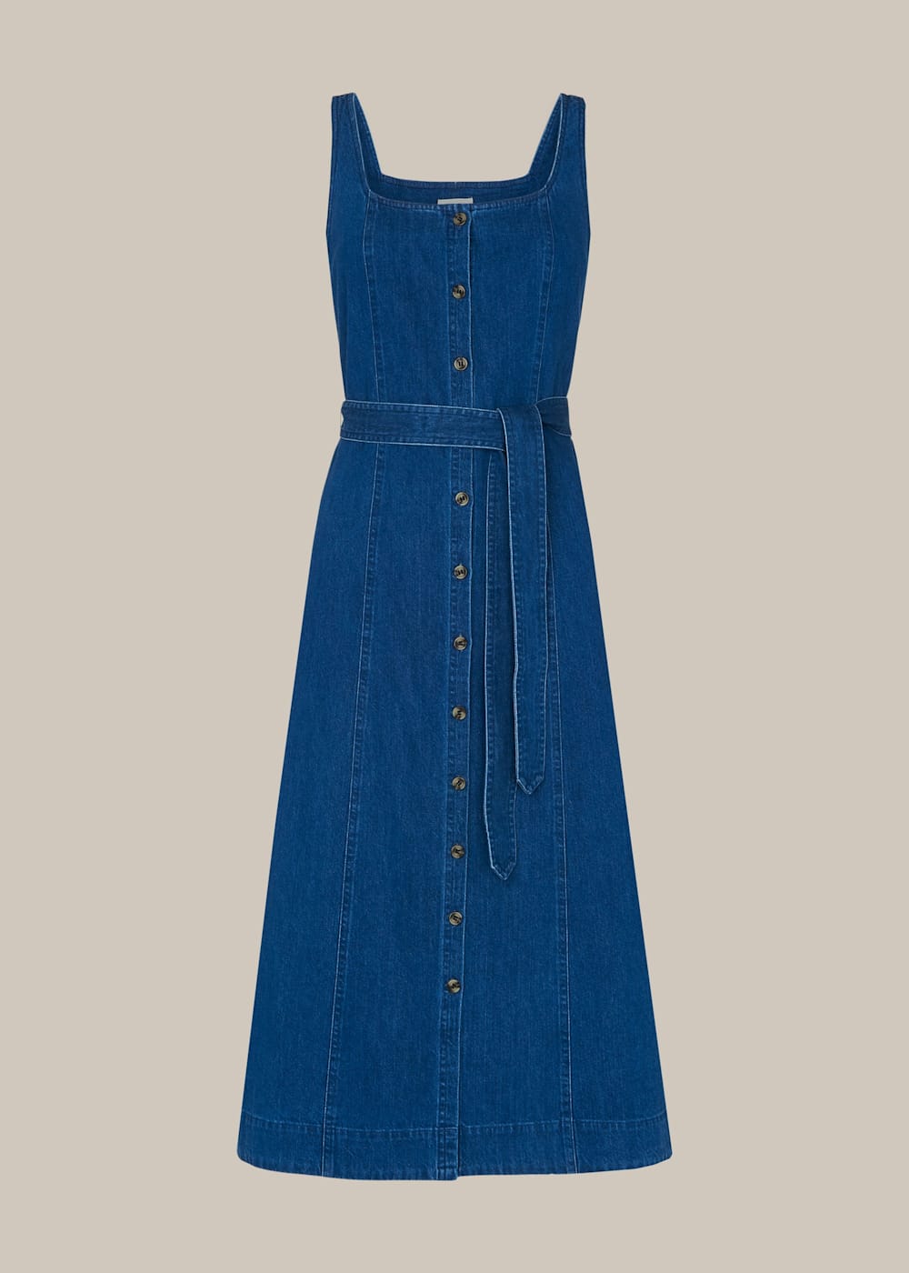 Denim square neck dress store