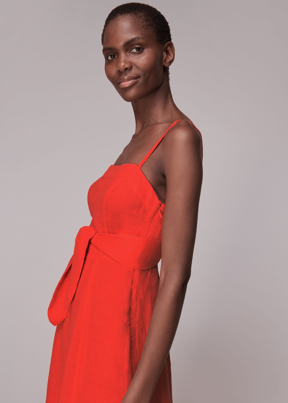 Red front tie dress deals