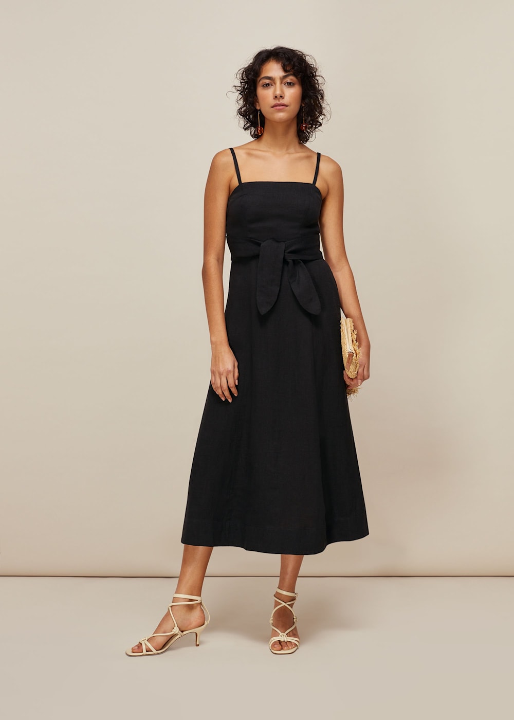 Strappy linen dress online